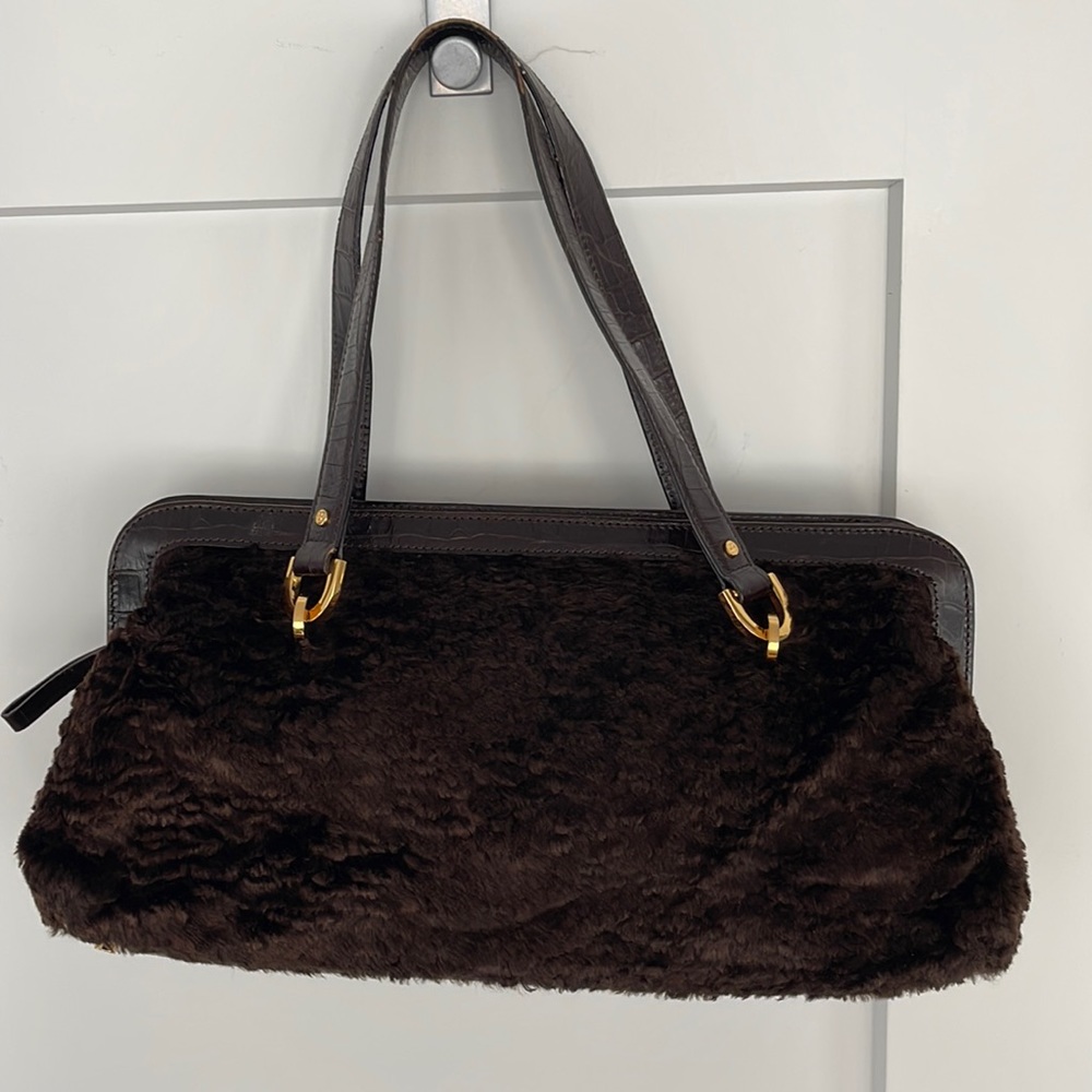 Brow Kate Spade faux fur purse.
